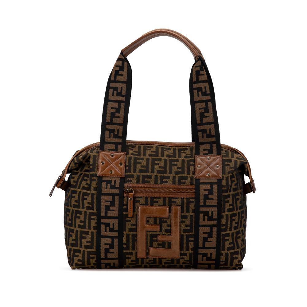 Fendi AB Fendi Brown Canvas Fabric Zucca Tote Italy