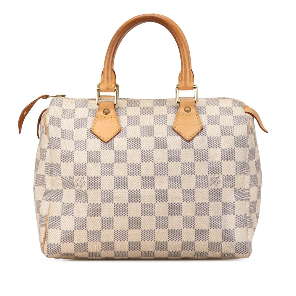 Louis Vuitton B Louis Vuitton White Damier Canvas Canvas Damier Azur Speedy 25 France