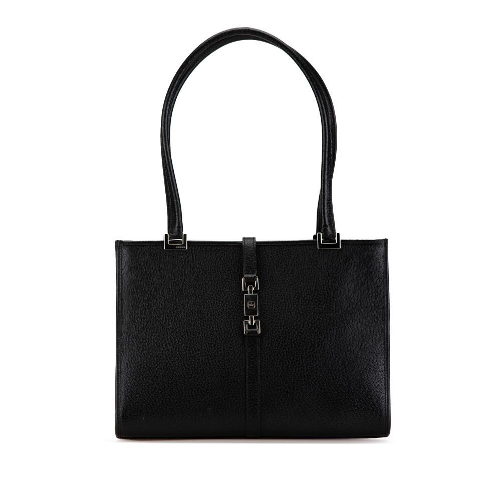 Gucci AB Gucci Black Calf Leather Jackie Tote Italy