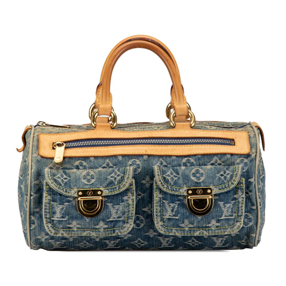 Louis Vuitton AB Louis Vuitton Blue Denim Fabric Monogram Neo Speedy 30 France