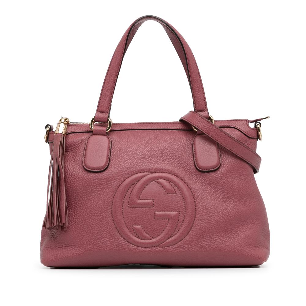 Gucci B Gucci Pink Calf Leather Small Soho Working Satchel Italy