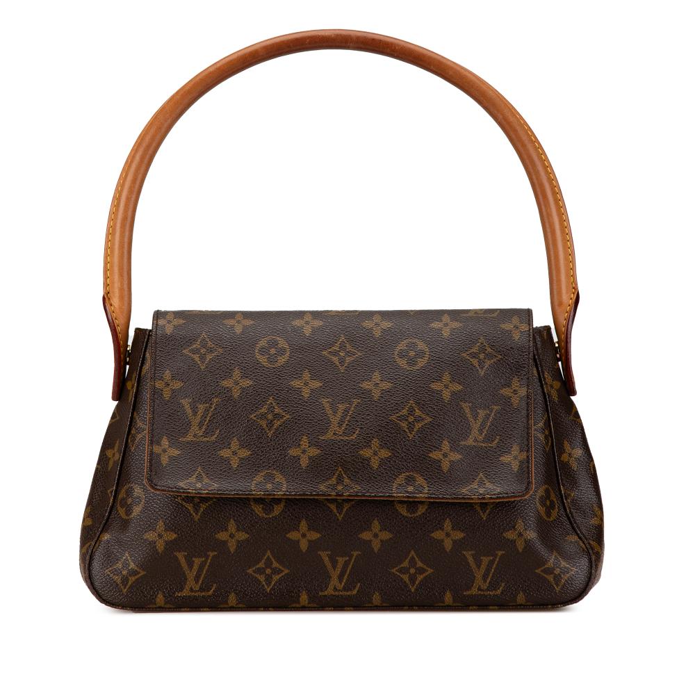 Louis Vuitton B Louis Vuitton Brown Monogram Canvas Canvas Monogram Looping Mini France