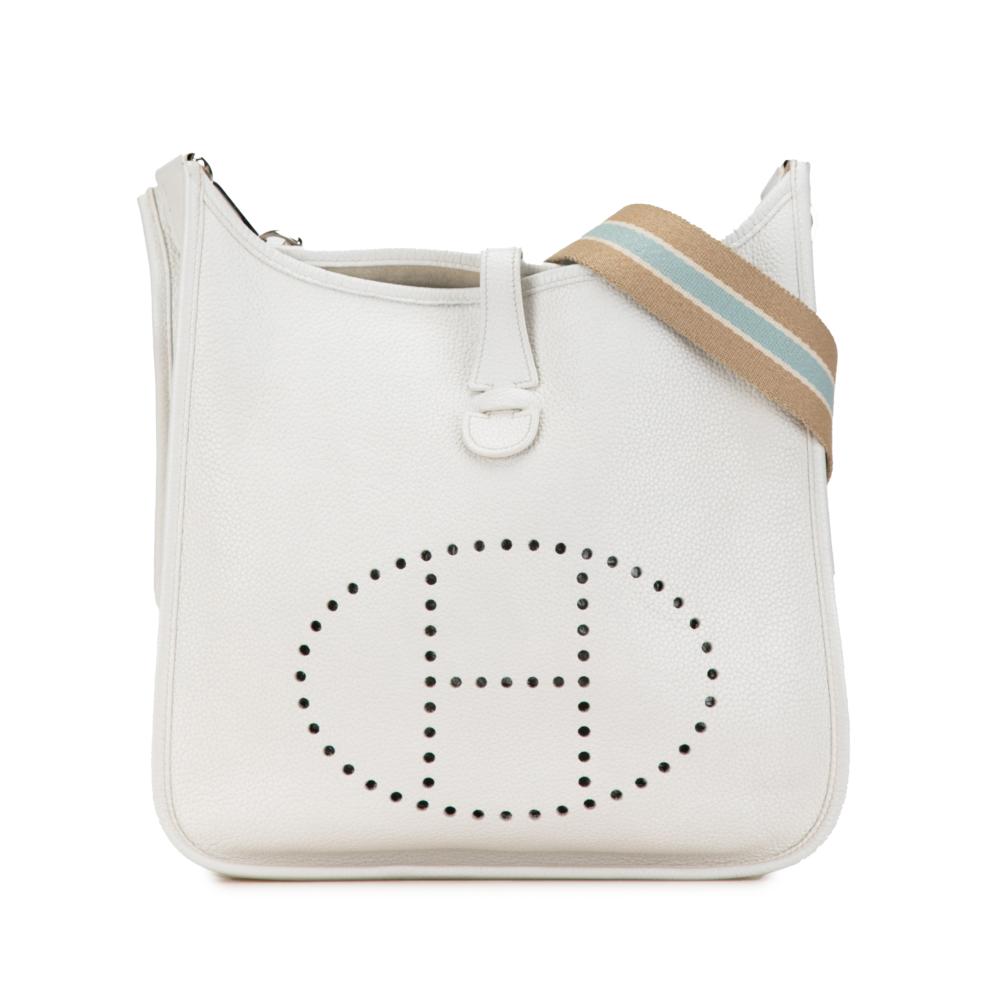 Hermès B Hermès White Off White Calf Leather Togo Evelyne II PM France