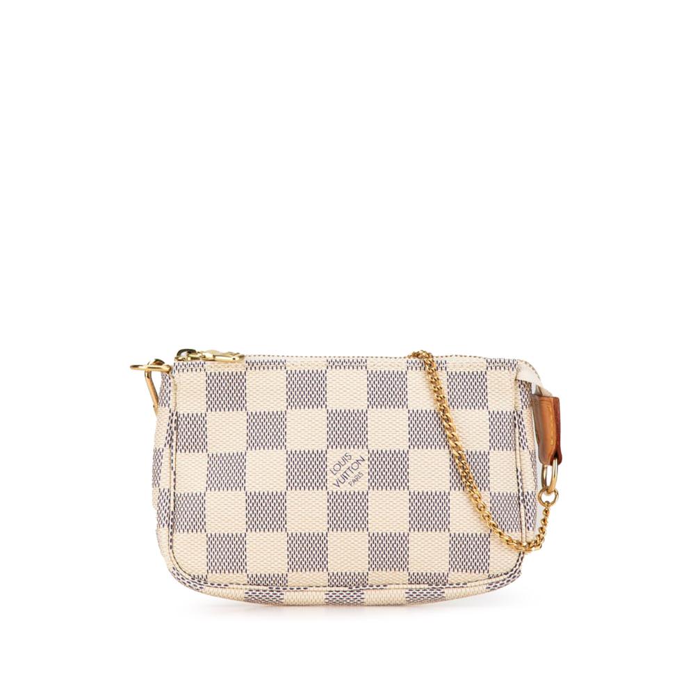 Louis Vuitton AB Louis Vuitton White Damier Canvas Canvas Damier Azur Mini Pochette Accessoires France