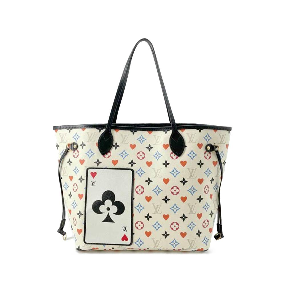 Louis Vuitton AB Louis Vuitton White with Multi Monogram Canvas Canvas Monogram Game On Neverfull MM Spain