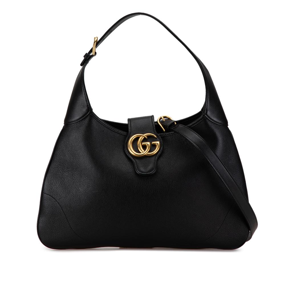 Gucci AB Gucci Black Calf Leather Medium Aphrodite Crossbody Italy