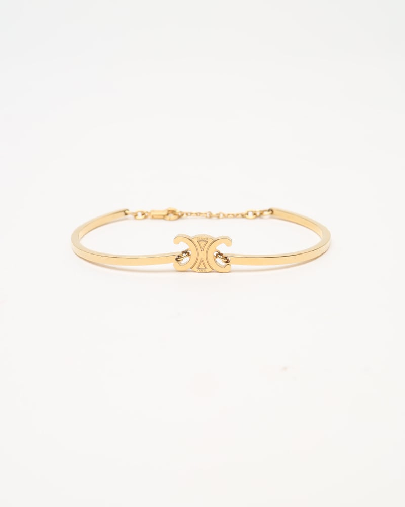 Celine Triomphe Articulated Bracelet in Brass with Gold Finish