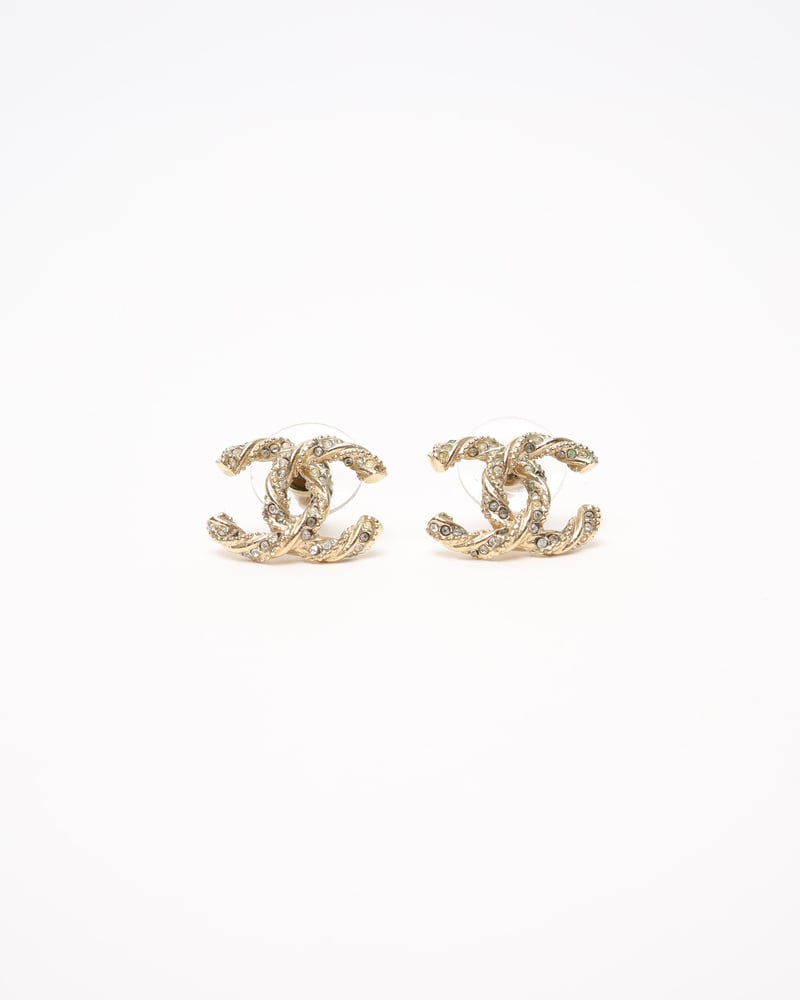 Chanel Coco Mark Rhinestone Earrings