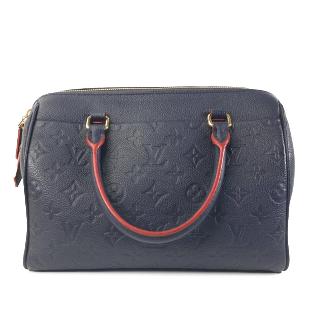 Louis Vuitton AB Louis Vuitton Blue Navy Monogram Empreinte Leather Speedy Bandouliere 25 France