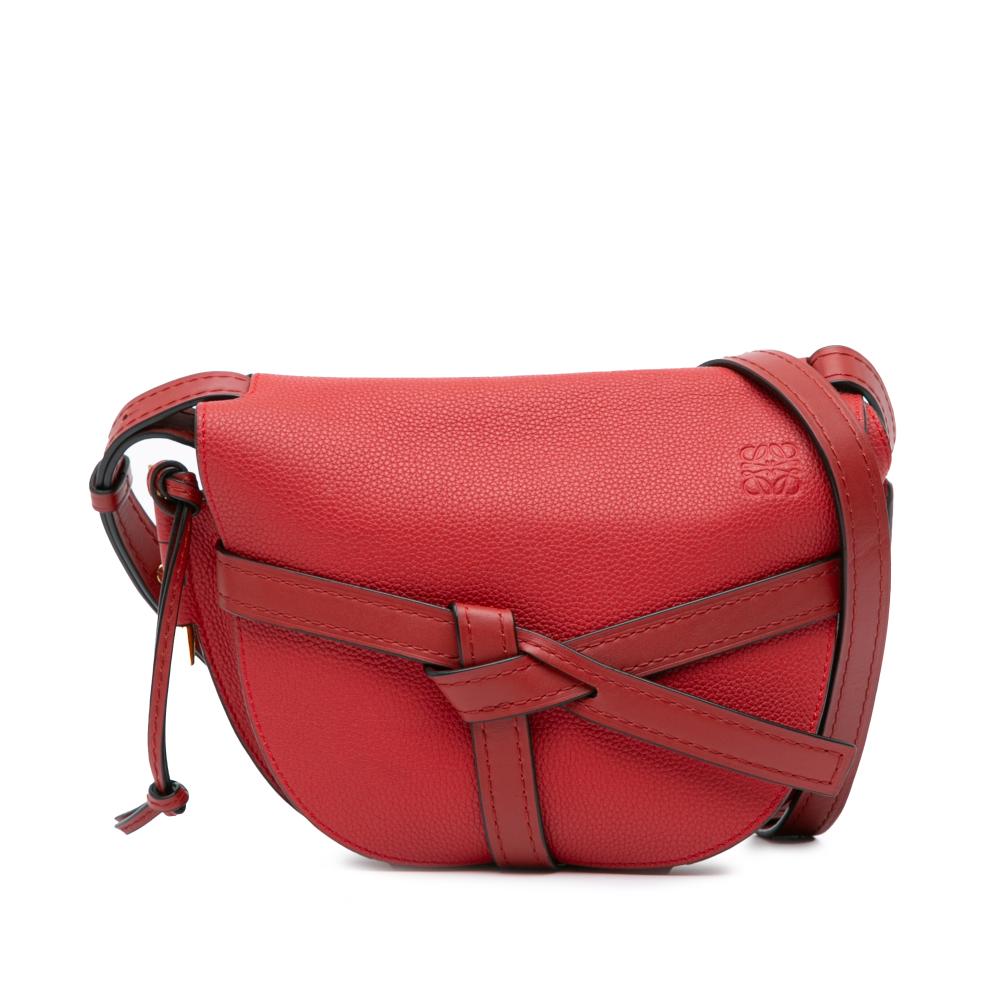 Loewe B LOEWE Red Calf Leather Small Gate Crossbody Spain