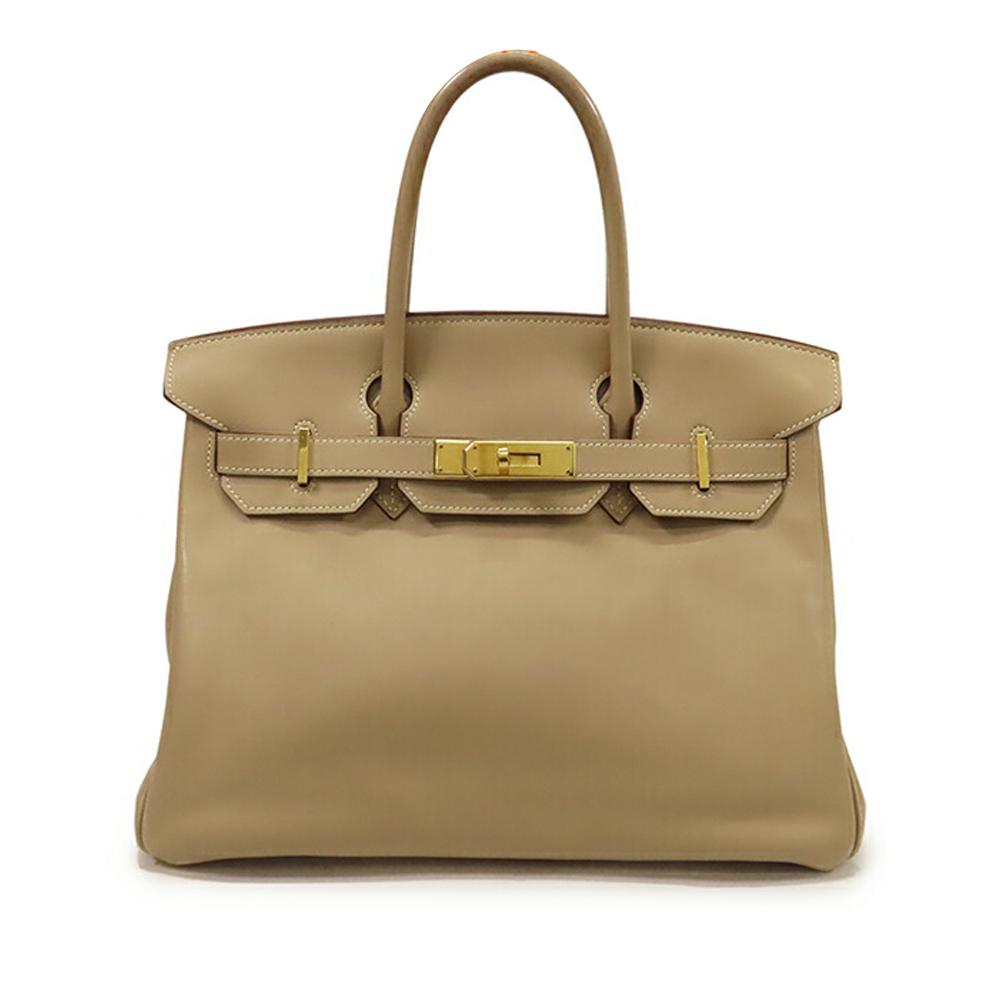 Hermès B Hermès Brown Beige Calf Leather Swift Birkin Retourne 30 France