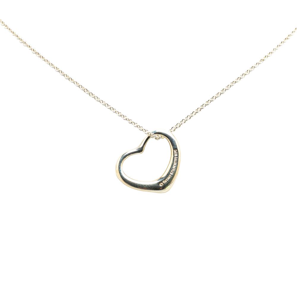 Tiffany & Co Tiffany Silver Elsa Peretti Sterling Silver Open Heart Pendant Necklace Spain