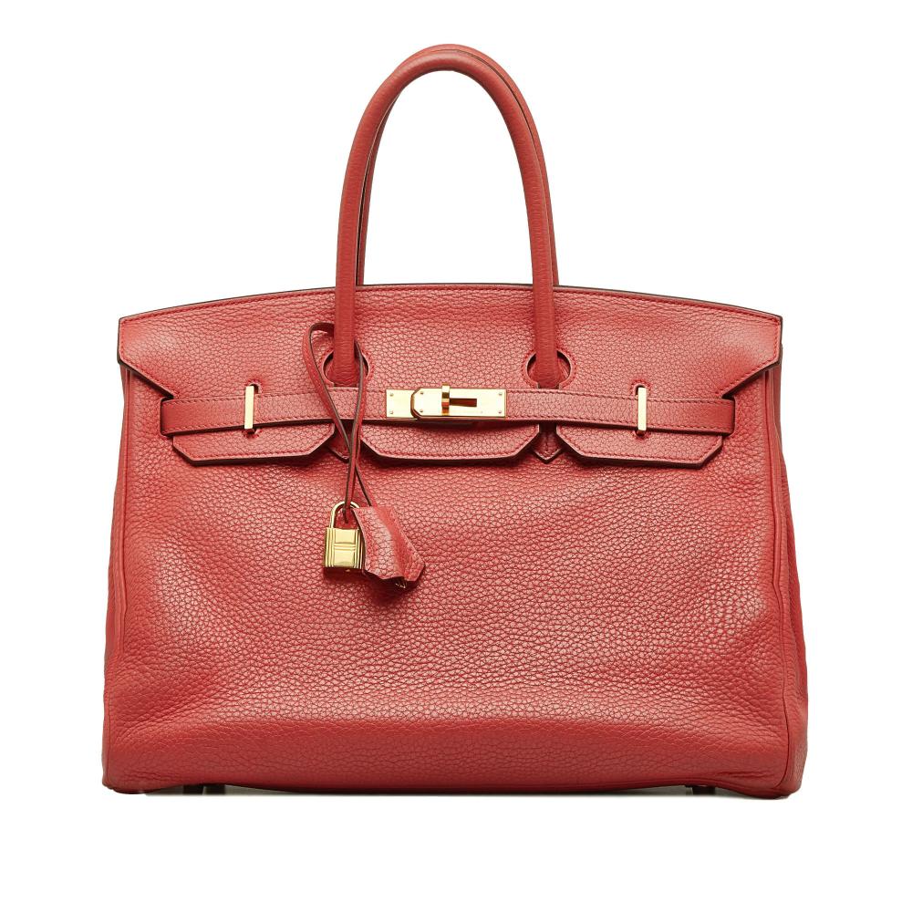 Hermès B Hermès Red Calf Leather 2010 Clemence Birkin 35 France