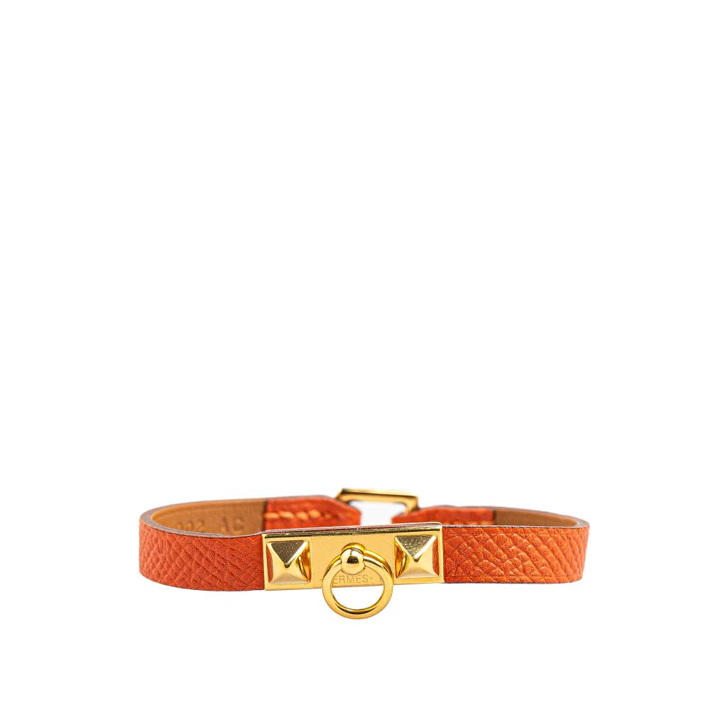 Hermès AB Hermès Red Calf Leather XS Swift Micro Rivale Bracelet France