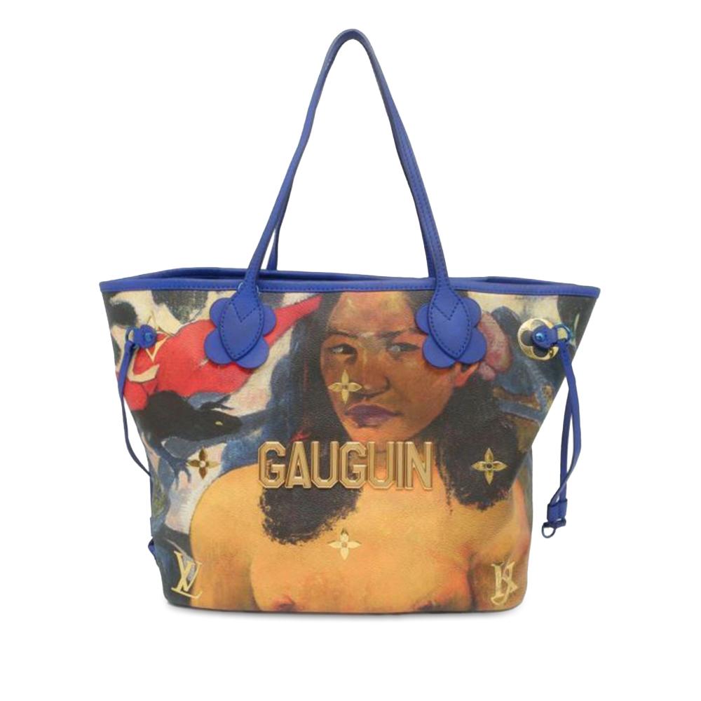 Louis Vuitton Brown Coated Canvas Fabric Jeff Koons Masters Collection Gauguin Neverfull MM France