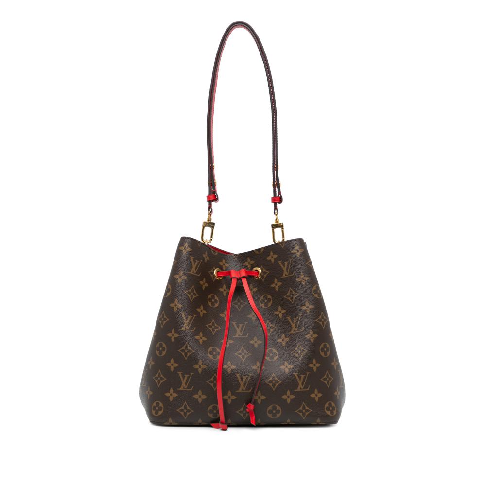 Louis Vuitton AB Louis Vuitton Brown with Red Monogram Canvas Canvas Monogram Neonoe MM France