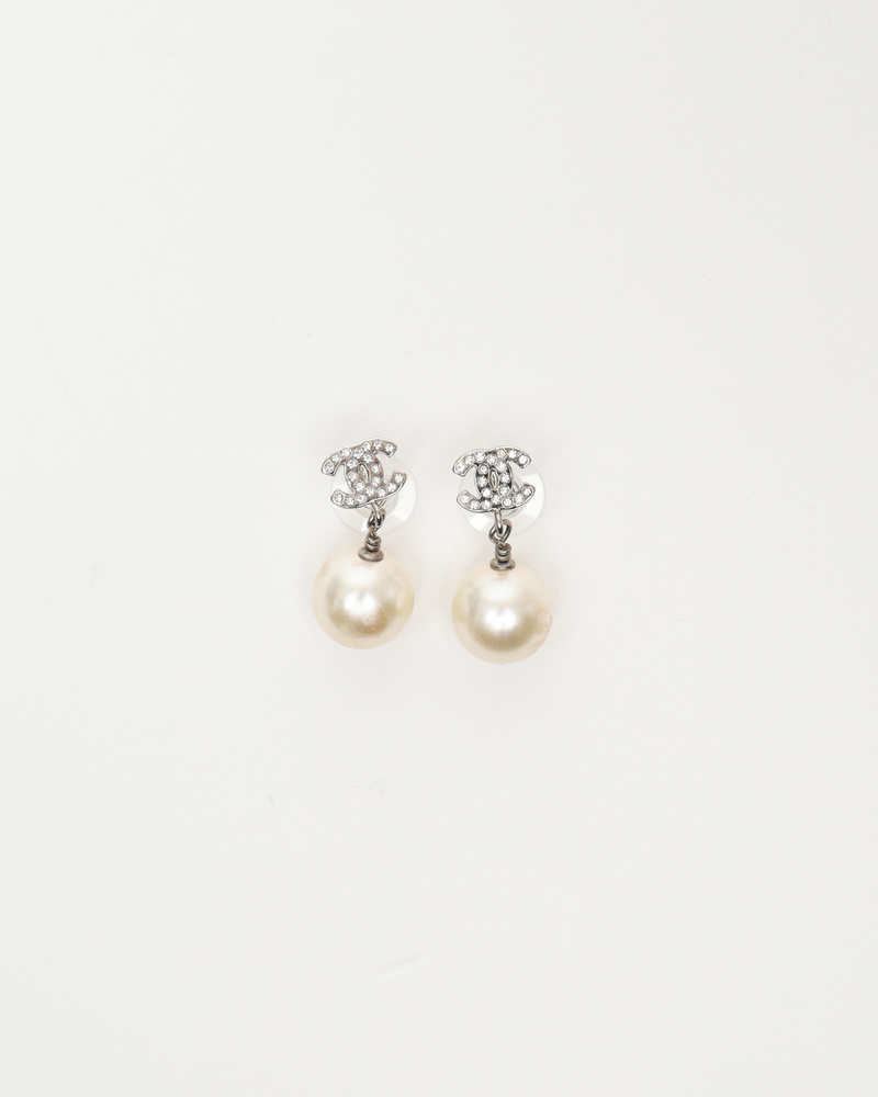 Chanel Icon Series Pearls and Rhinestone Earrings