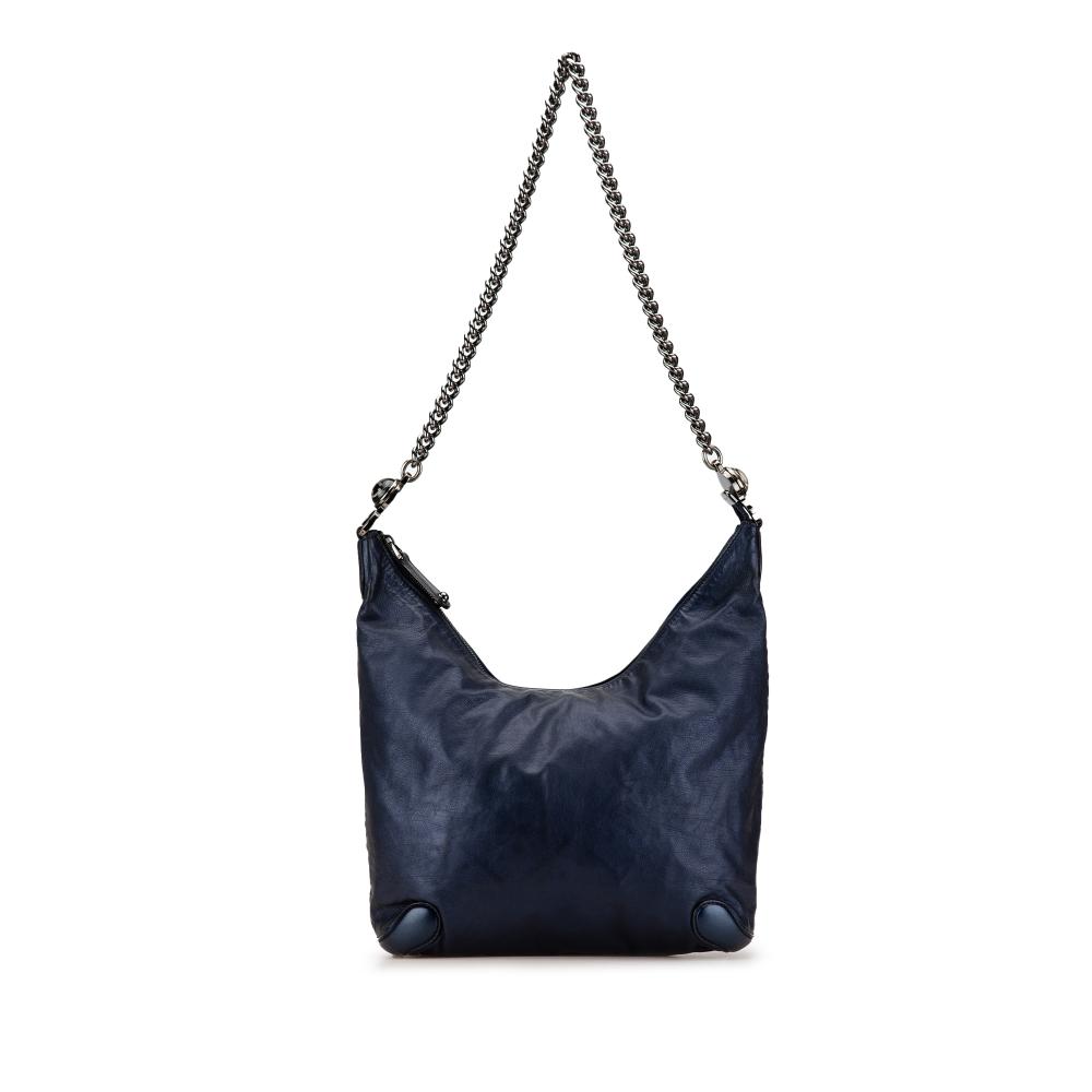 Gucci B Gucci Blue Navy Calf Leather Galaxy Chain Shoulder Bag Italy