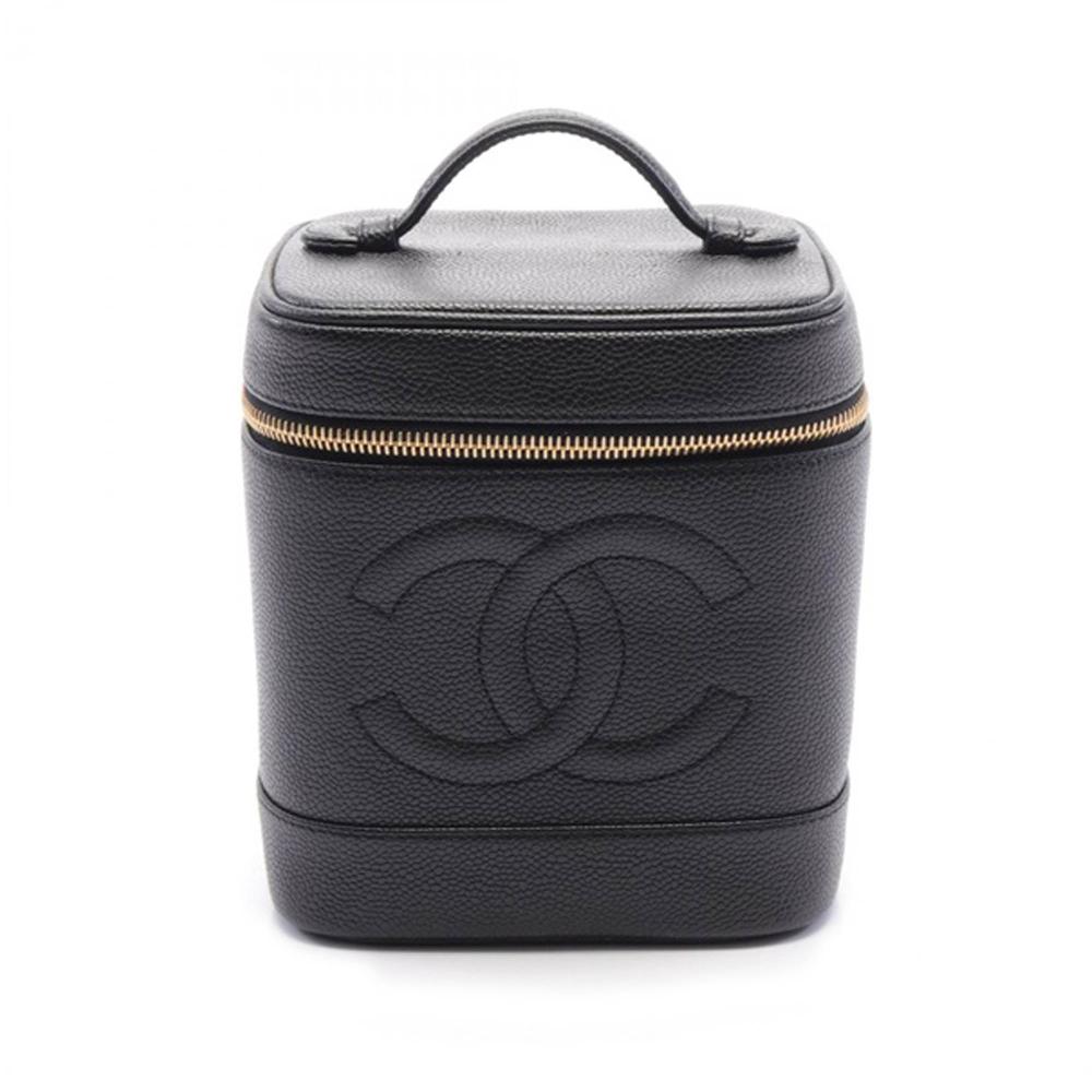 Chanel AB Chanel Black Caviar Leather Leather CC Caviar Vanity Case Italy