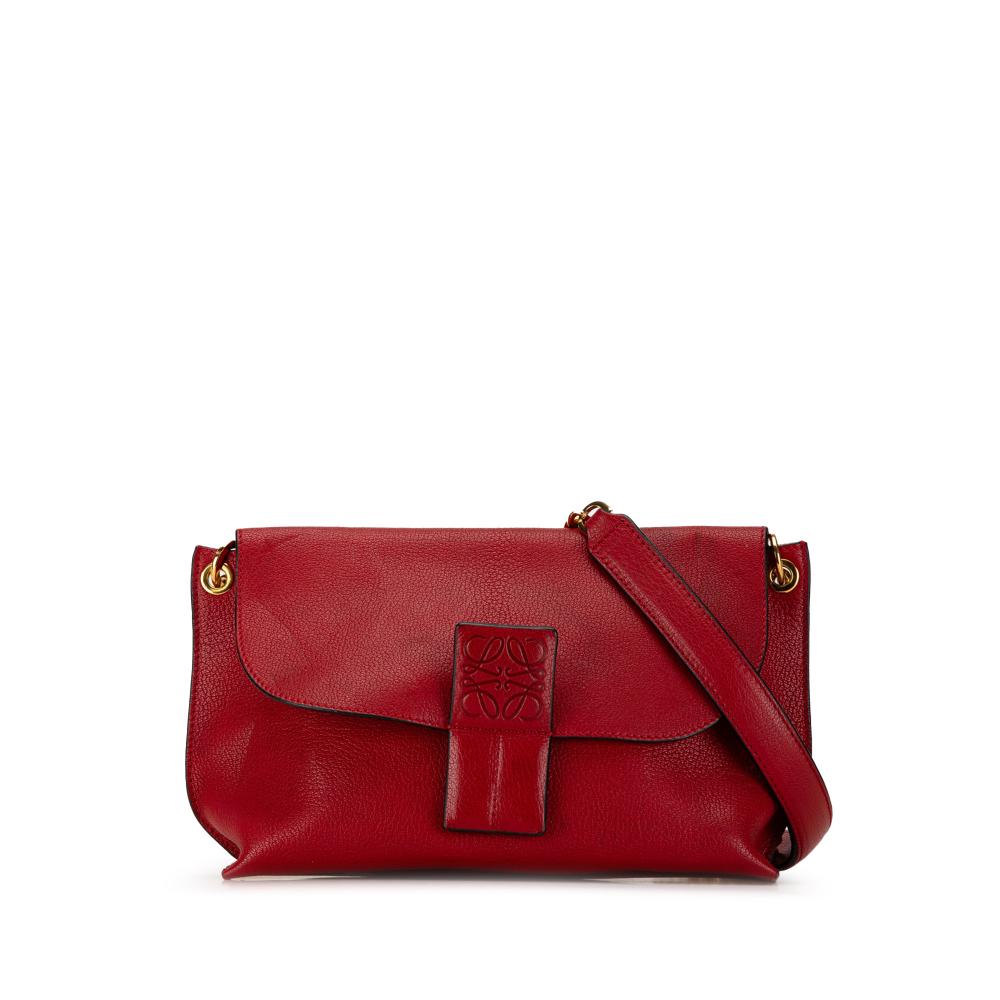 Loewe B LOEWE Red Calf Leather Anagram Avenue Crossbody Bag Spain