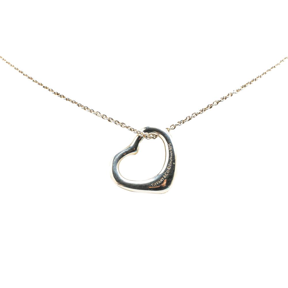 Tiffany & Co Tiffany Silver Elsa Peretti Sterling Silver Open Heart Pendant Necklace United States