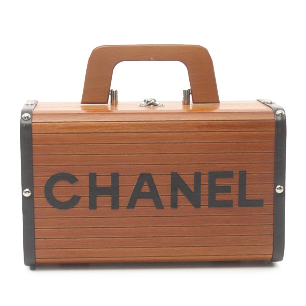 Chanel AB Chanel Brown N/a Other Wooden Logo Top Handle Bag France