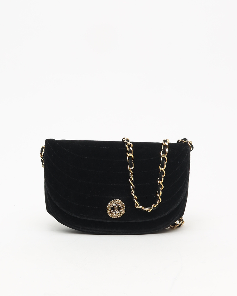 Chanel Suede Half Moon Bag