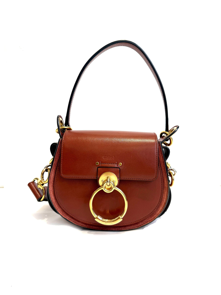 Chloé Tess Small Crossbody Bag in Sepia Brown