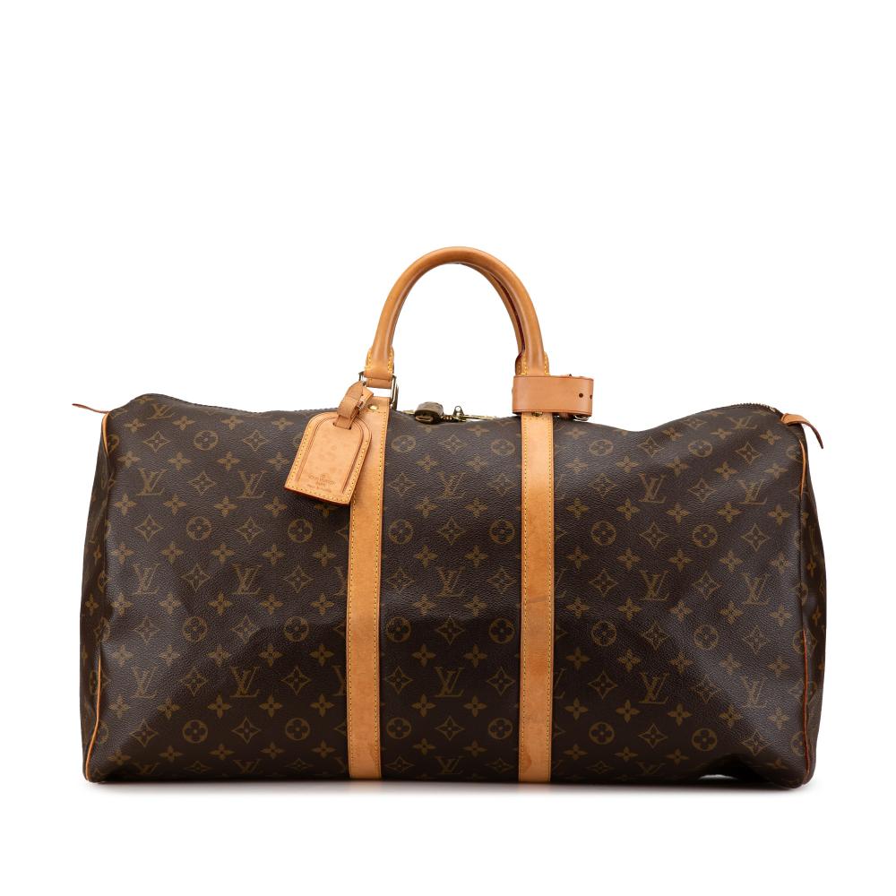 Louis Vuitton B Louis Vuitton Brown Monogram Canvas Canvas Monogram Keepall 55 France