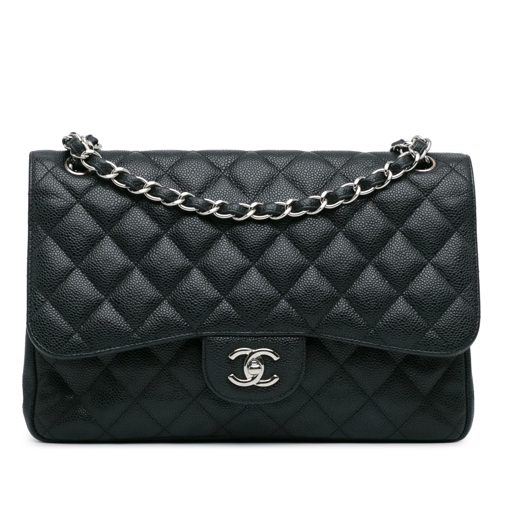 Chanel AB Chanel Black Caviar Leather Leather Jumbo Classic Caviar Double Flap Italy