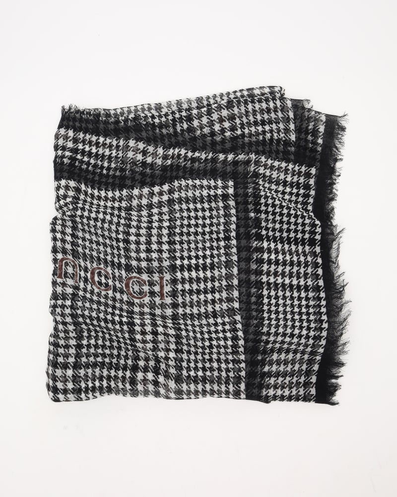 Gucci Houndstooth Cotton Scarf