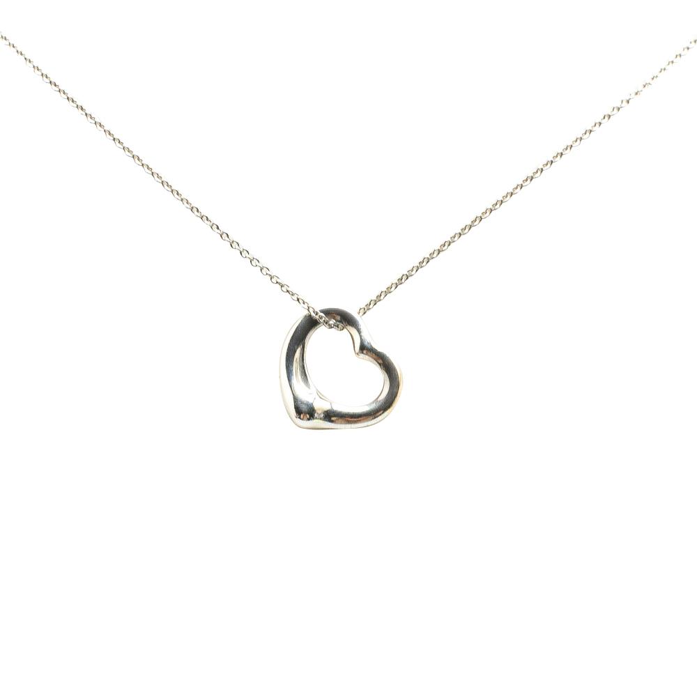 Tiffany & Co Tiffany Silver Elsa Peretti Sterling Silver Open Heart Pendant Necklace Spain