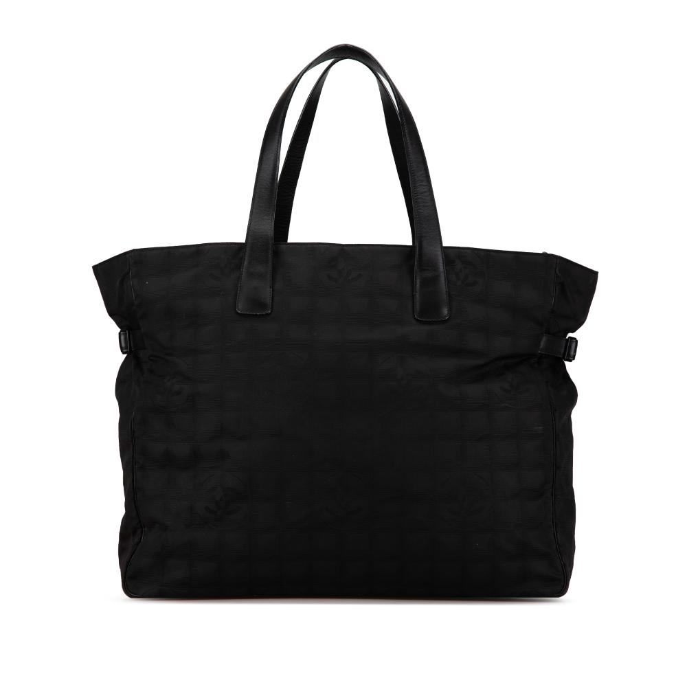 Chanel B Chanel Black Nylon Fabric New Travel Line Tote Italy