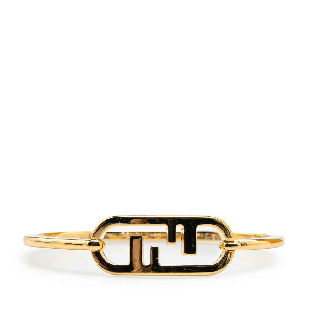 Fendi B Fendi Gold Gold Plated Metal O'Lock Bracelet Italy