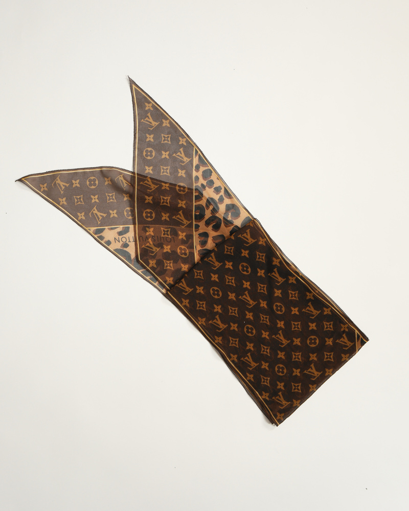 Louis Vuitton Echarpe Monogram Léoopard Silk Scarf