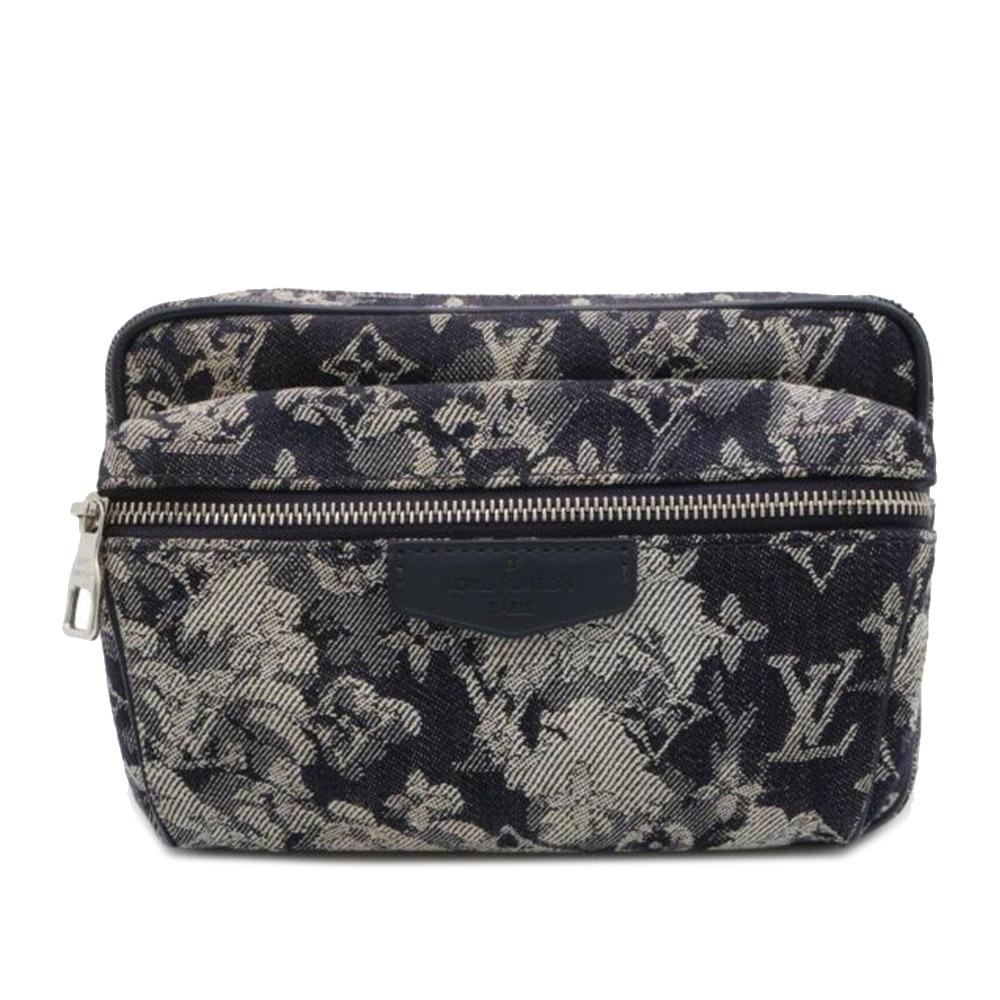 Louis Vuitton B Louis Vuitton Blue Canvas Fabric Monogram Tapestry Outdoor Bumbag Italy