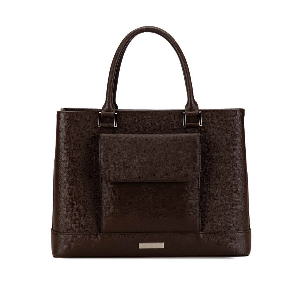 Burberry B Burberry Brown Dark Brown Calf Leather Tote United Kingdom