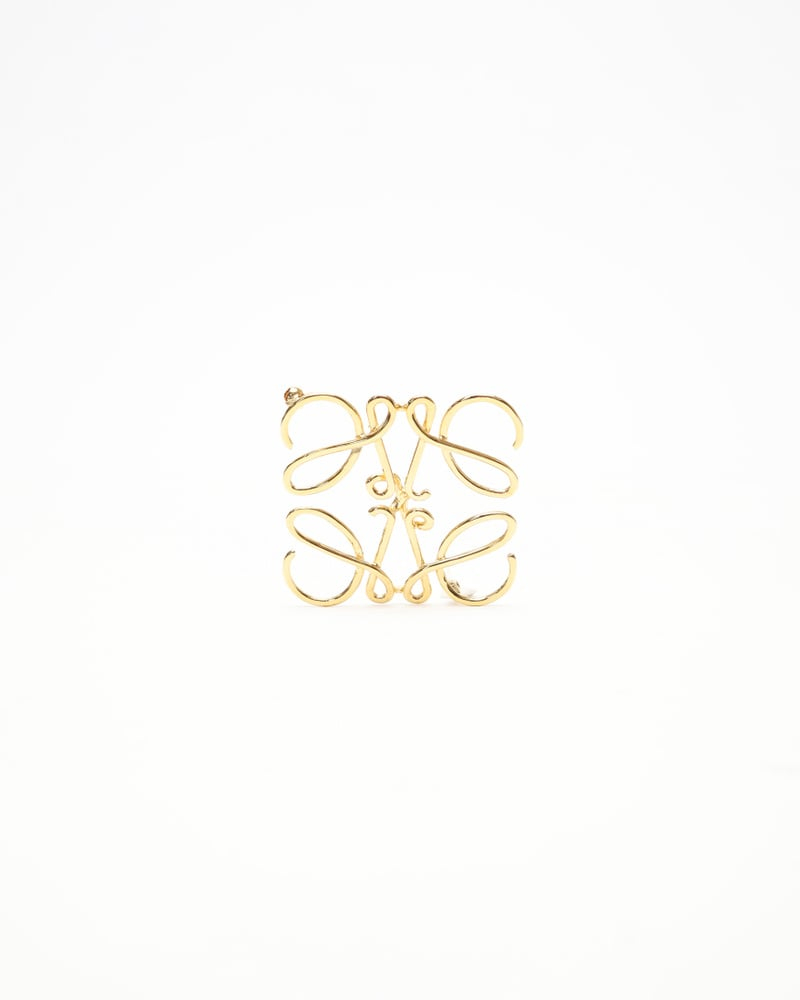 Loewe Anagram Gold Plated Brooch