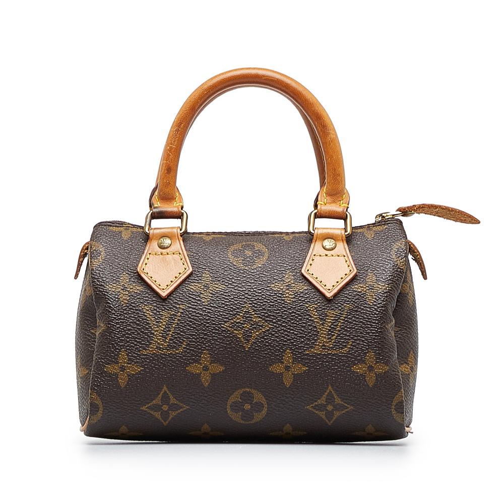 Louis Vuitton B Louis Vuitton Brown Monogram Canvas Canvas Monogram Mini HL Speedy France