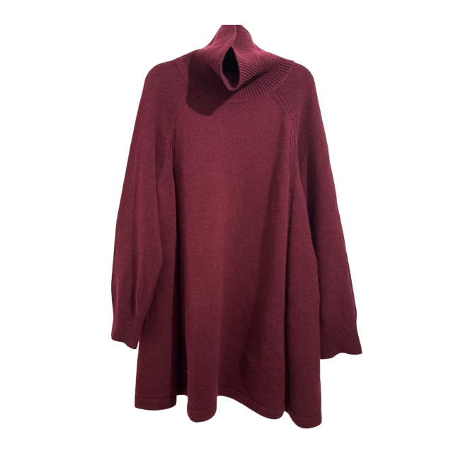 ba&sh Medee dress in burgundy wool