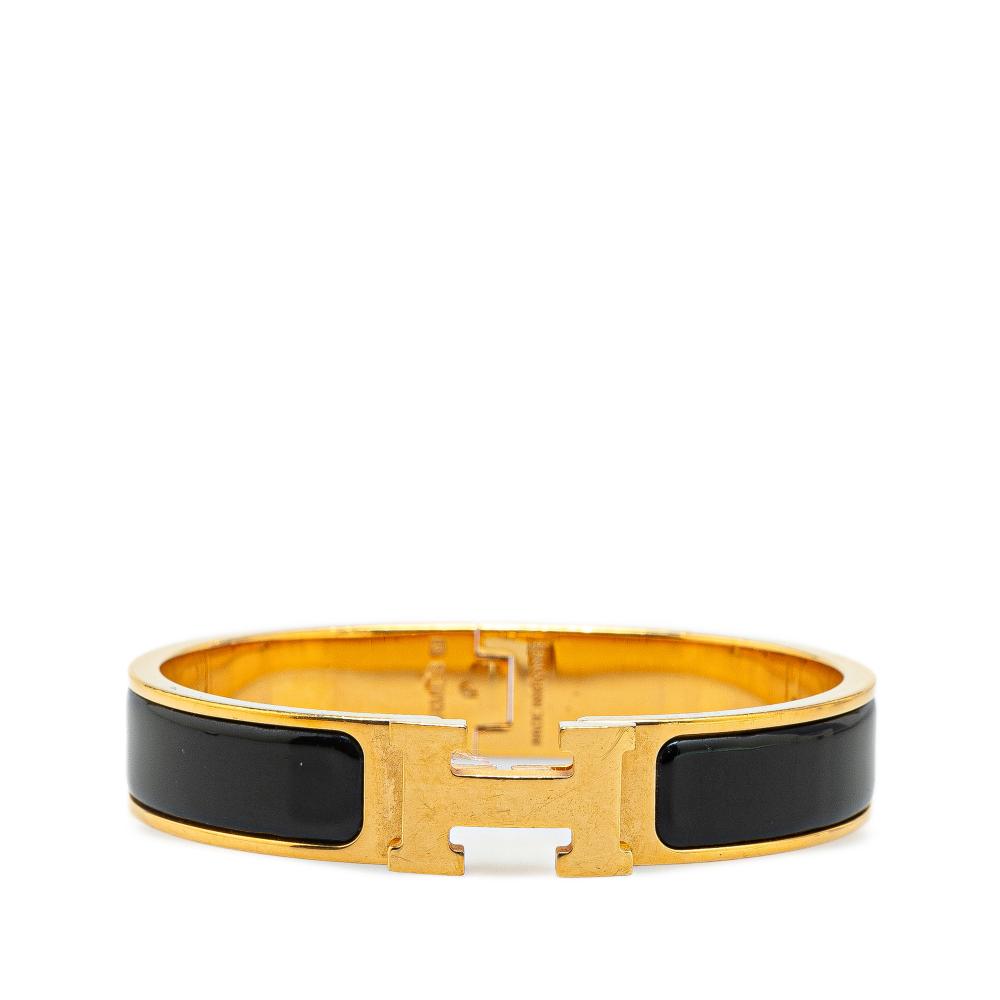 Hermès AB Hermès Black with Gold Enamel Other Narrow Clic Clac H Bracelet GM France