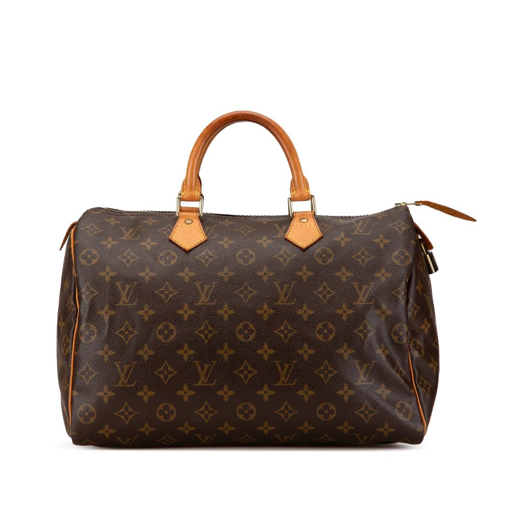 Louis Vuitton B Louis Vuitton Brown Monogram Canvas Canvas Monogram Speedy 35 France