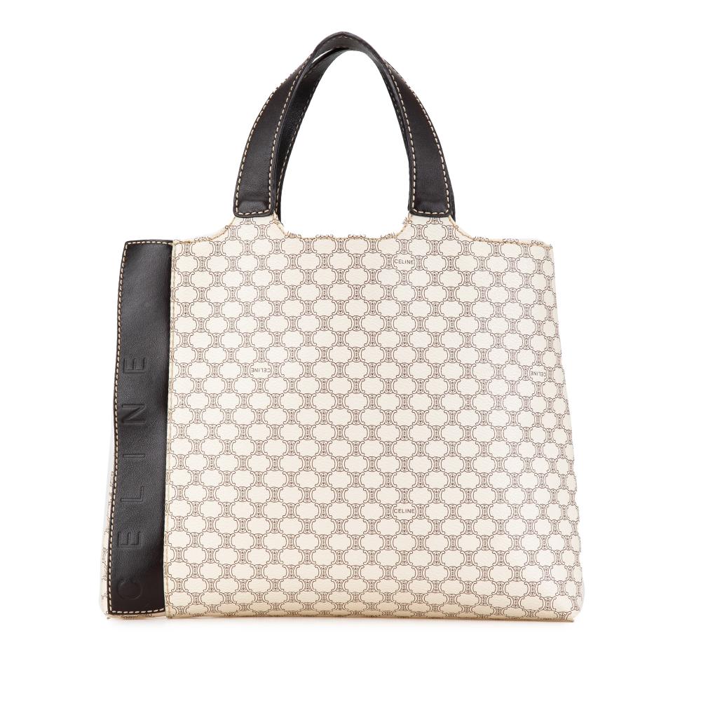 Celine AB Celine White Coated Canvas Fabric Macadam Tote China