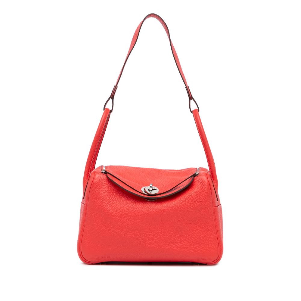 Hermès AB Hermès Red Calf Leather Clemence Lindy 26 France