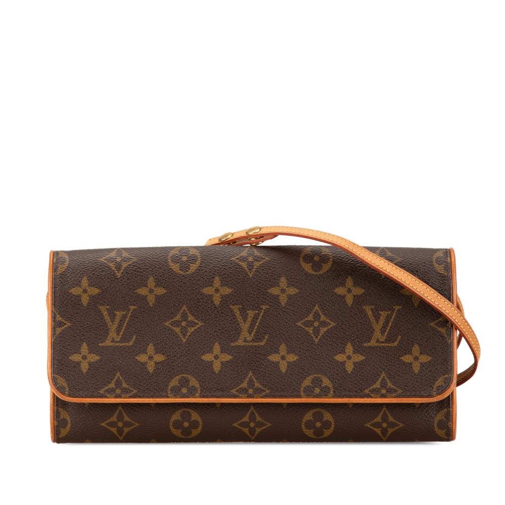 Louis Vuitton B Louis Vuitton Brown Monogram Canvas Canvas Monogram Pochette Twin GM France