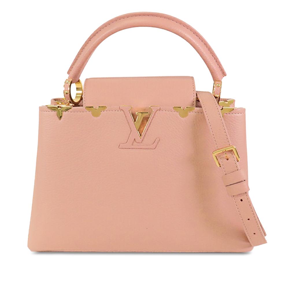 Louis Vuitton AB Louis Vuitton Pink Calf Leather Taurillon Embellished Flower Crown Capucines PM France