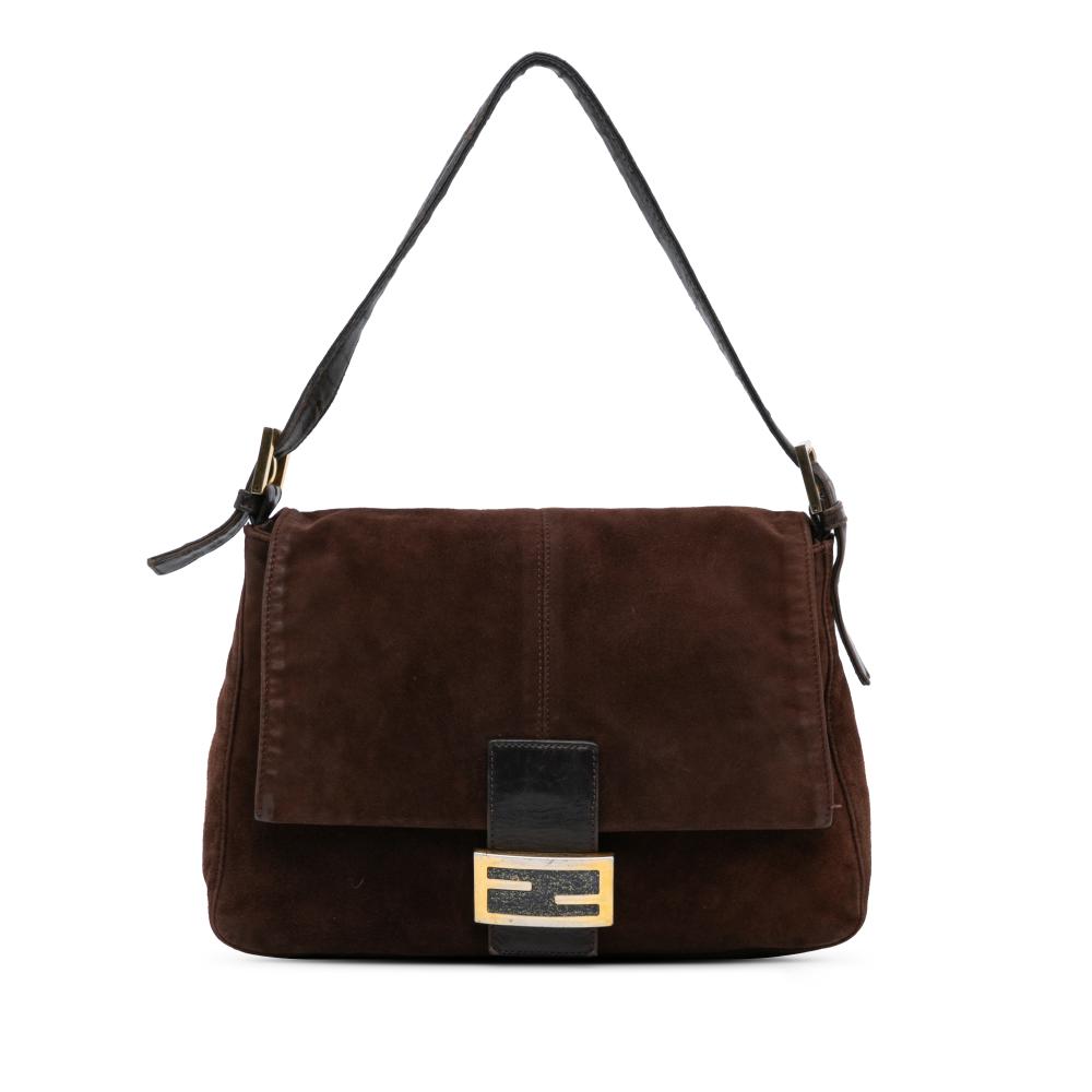 Fendi B Fendi Brown Dark Brown Suede Leather Mamma Forever Italy