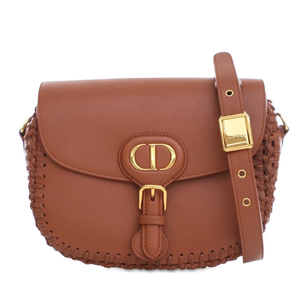 Christian Dior AB Dior Brown Calf Leather Medium skin Whipstitched Bobby Crossbody Italy