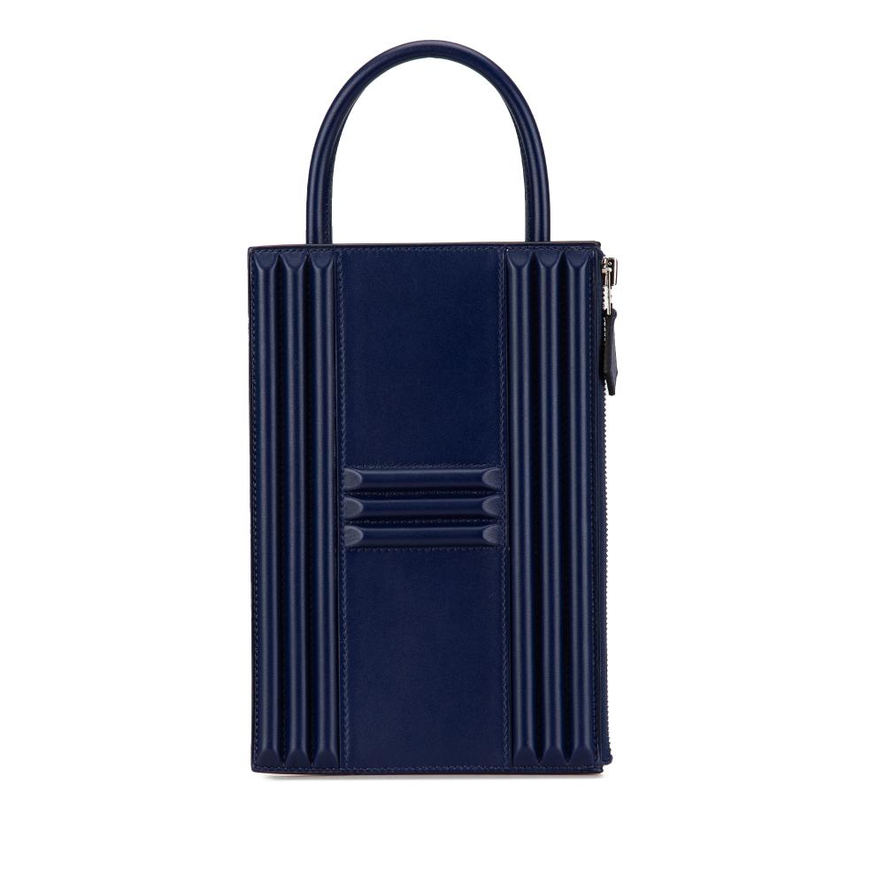 Hermès AB Hermès Blue Navy Calf Leather Tadelakt Kelly Cadena Handbag France