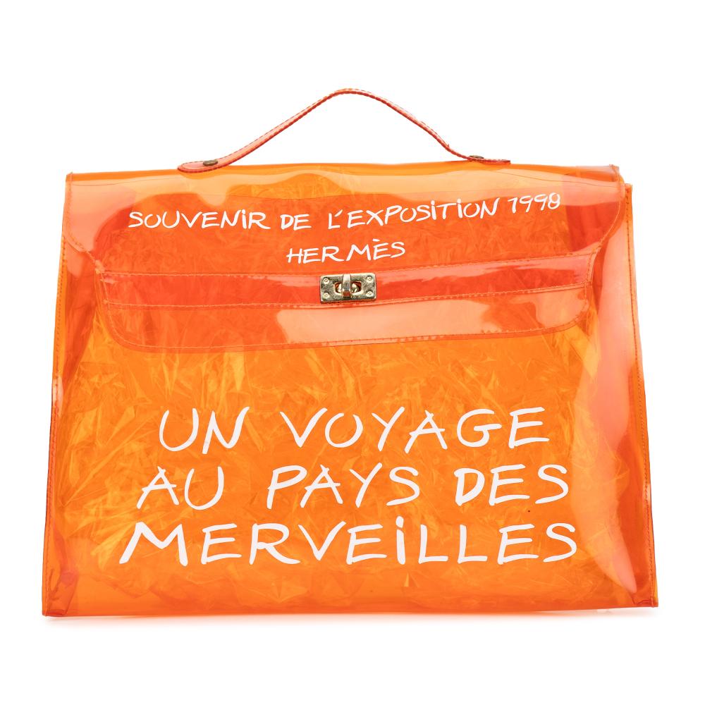 Hermès B Hermès Orange PVC Plastic Vinyl Kelly France